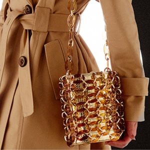 ISLA

Women's Bucket Bag In Leather With Resin - Golden